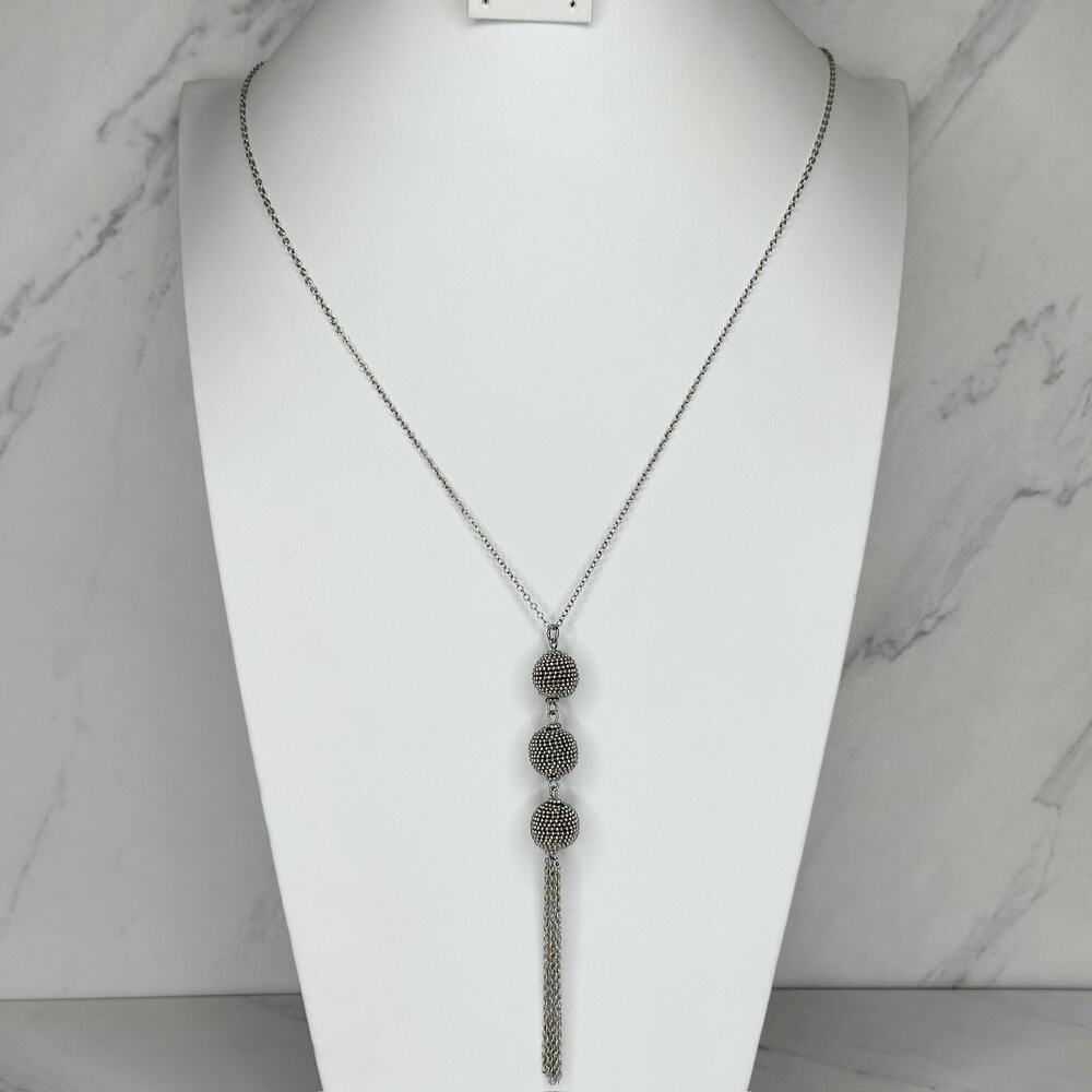 Chico's Textured Ball Tassel Pendant Necklace 29.75-32.75in ✨